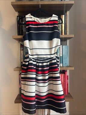 blue and white striped dress maxi Promenade Striped Maxi, Dusty Blue – MADISON main image 0